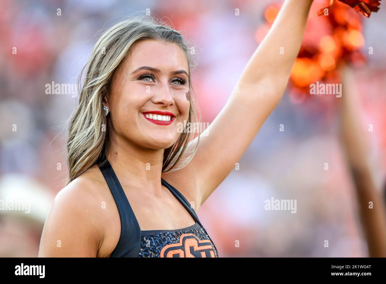 Stillwater, OK, USA. 17th Sep, 2022. An Oklahoma State University pom