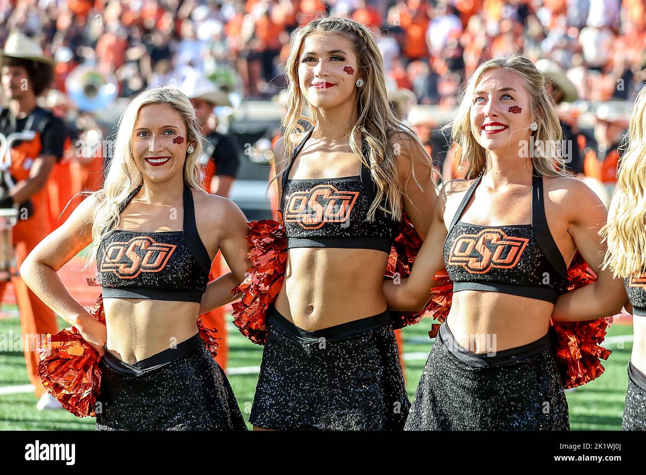 Stillwater, OK, USA. 17th Sep, 2022. Oklahoma State University poms during a football game between the Arkansas Pine Bluff Golden Lions and the Oklahoma State Cowboys at Boone Pickens Stadium in Stillwater, OK. Gray Siegel/CSM/Alamy Live News Stock Photo