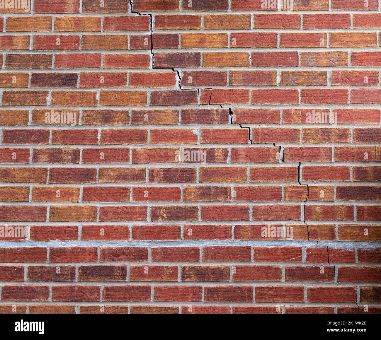 Crack in brick wall of a house Stock Photo