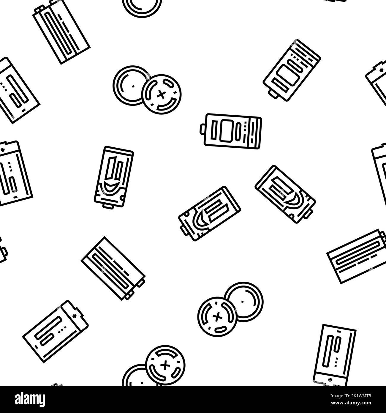battery power energy electric car vector seamless pattern Stock Vector