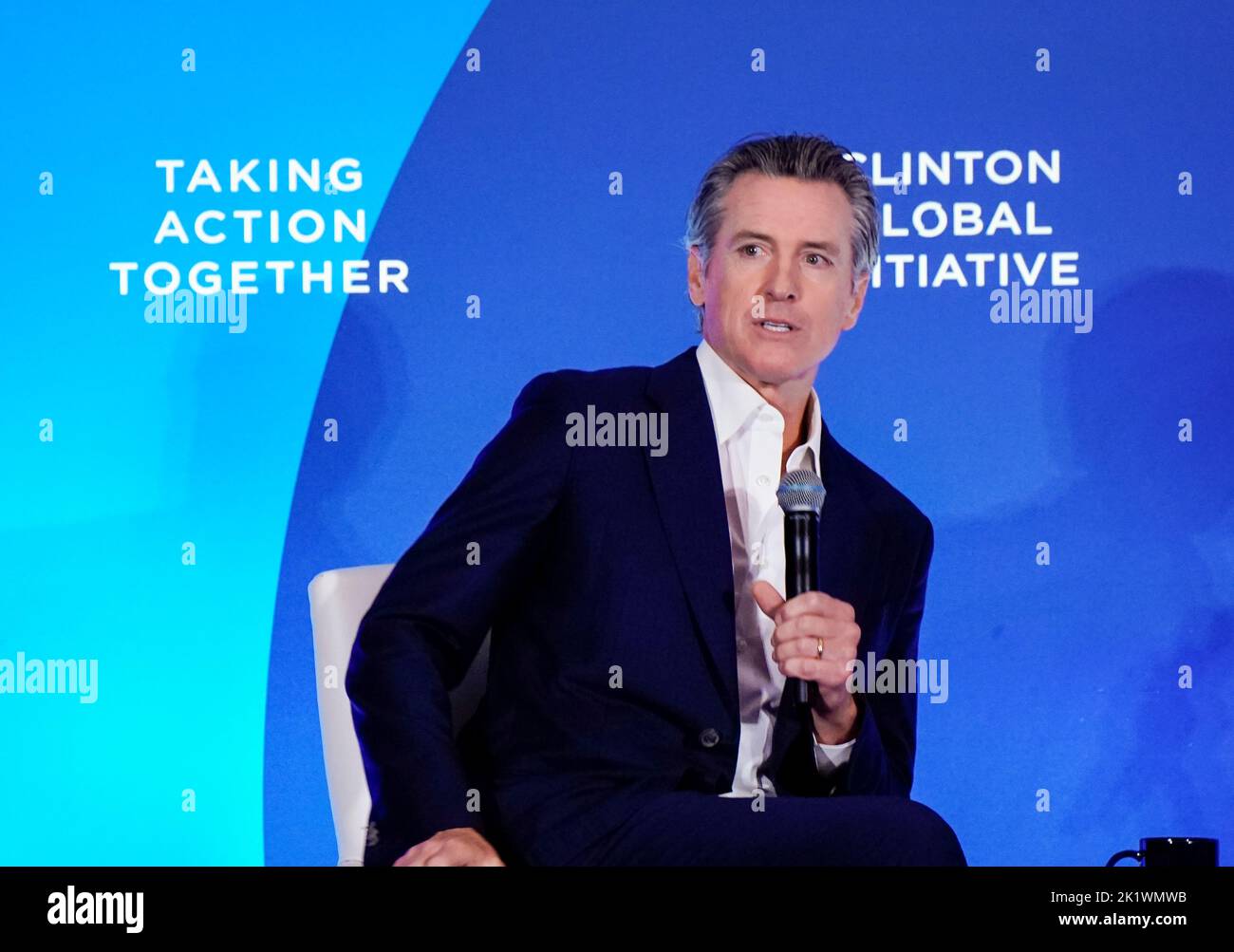 09/20/2022 New York City, New York Gavin Newson during the 2022 Clinton Global Initiative held at Hilton Midtown Tuesday September 20, 2022 in New York City. Photo by Jennifer Graylock-Alamy News 917-519-7666 Stock Photo