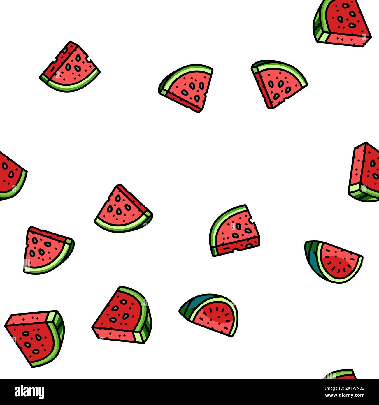 watermelon summer fruit slice vector seamless pattern Stock Vector ...
