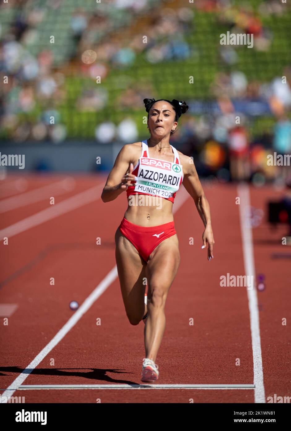 Claire Azzopardi participating in the long jump of the European Athletics  Championships in Munich 2022 Stock Photo - Alamy