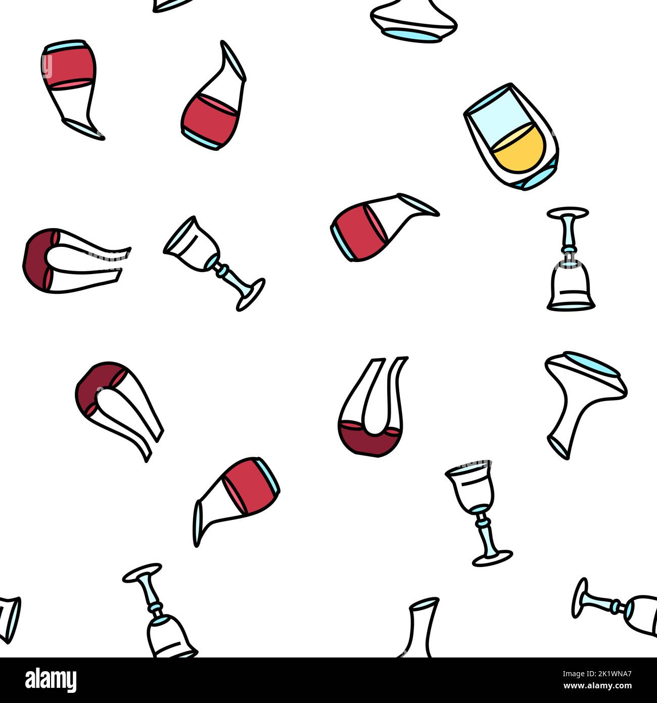 wine glass red drink alcohol vector seamless pattern Stock Vector Image ...