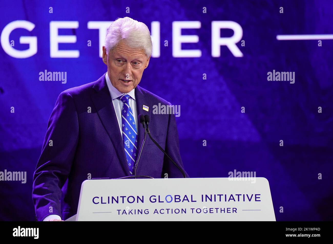 09/20/2022 New York City, New York President William Jefferson Clinton, Bill Clinton, President Clinton during the 2022 Clinton Global Initiative held at Hilton Midtown Tuesday September 20, 2022 in New York City. Photo by Jennifer Graylock-Alamy News 917-519-7666 Stock Photo