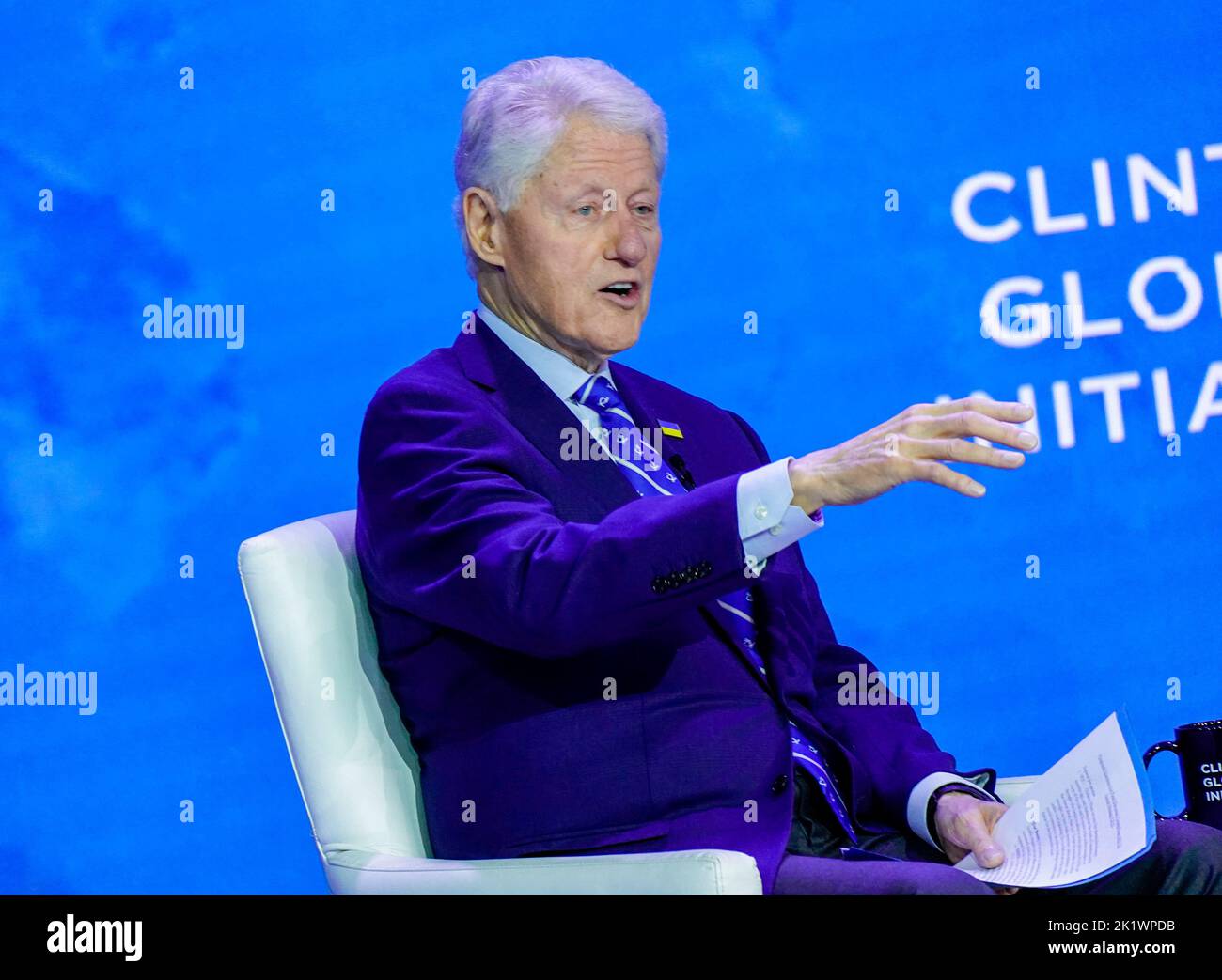 09/20/2022 New York City, New York Bill Clinton during the 2022 Clinton Global Initiative held at Hilton Midtown Tuesday September 20, 2022 in New York City. Photo by Jennifer Graylock-Alamy News 917-519-7666 Stock Photo