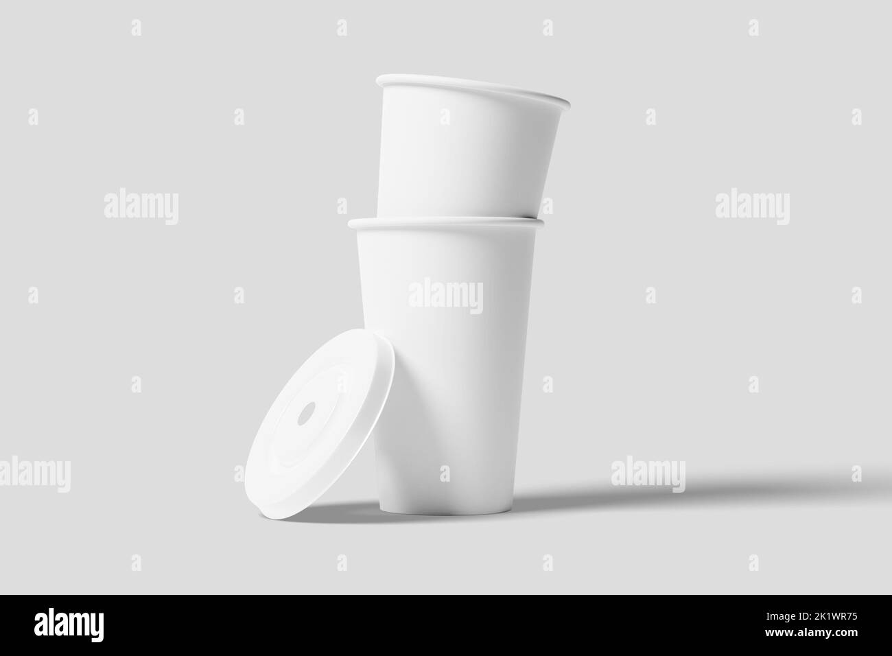 Paper Drink Cup White Blank 3D Rendering Mockup Stock Photo - Alamy