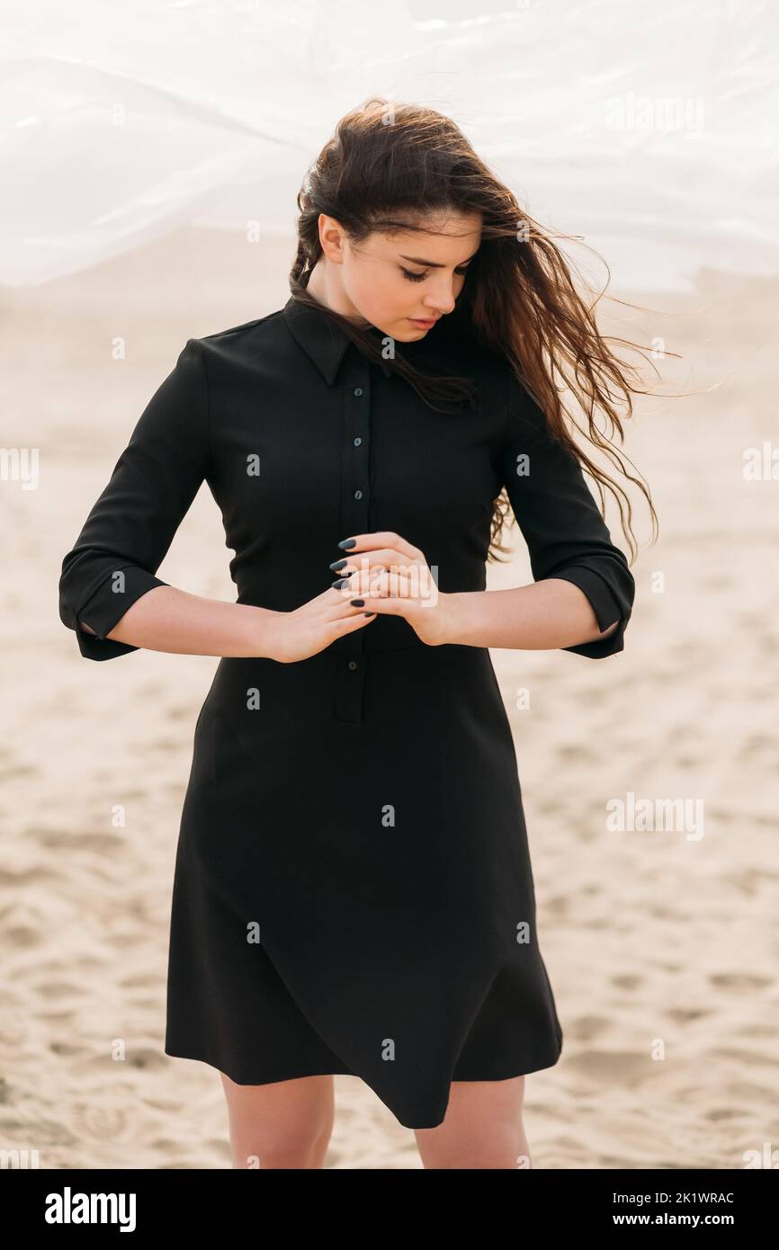 Portrait of sensitive woman in nature hi-res stock photography and ...