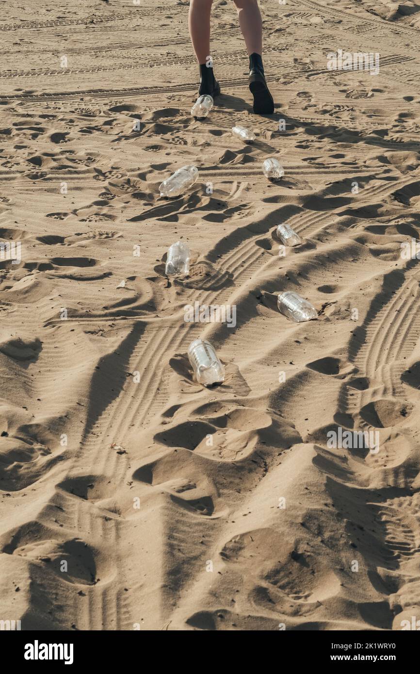 Plastic recycling. Waste reduction. Sustainable Earth. Ecology problem