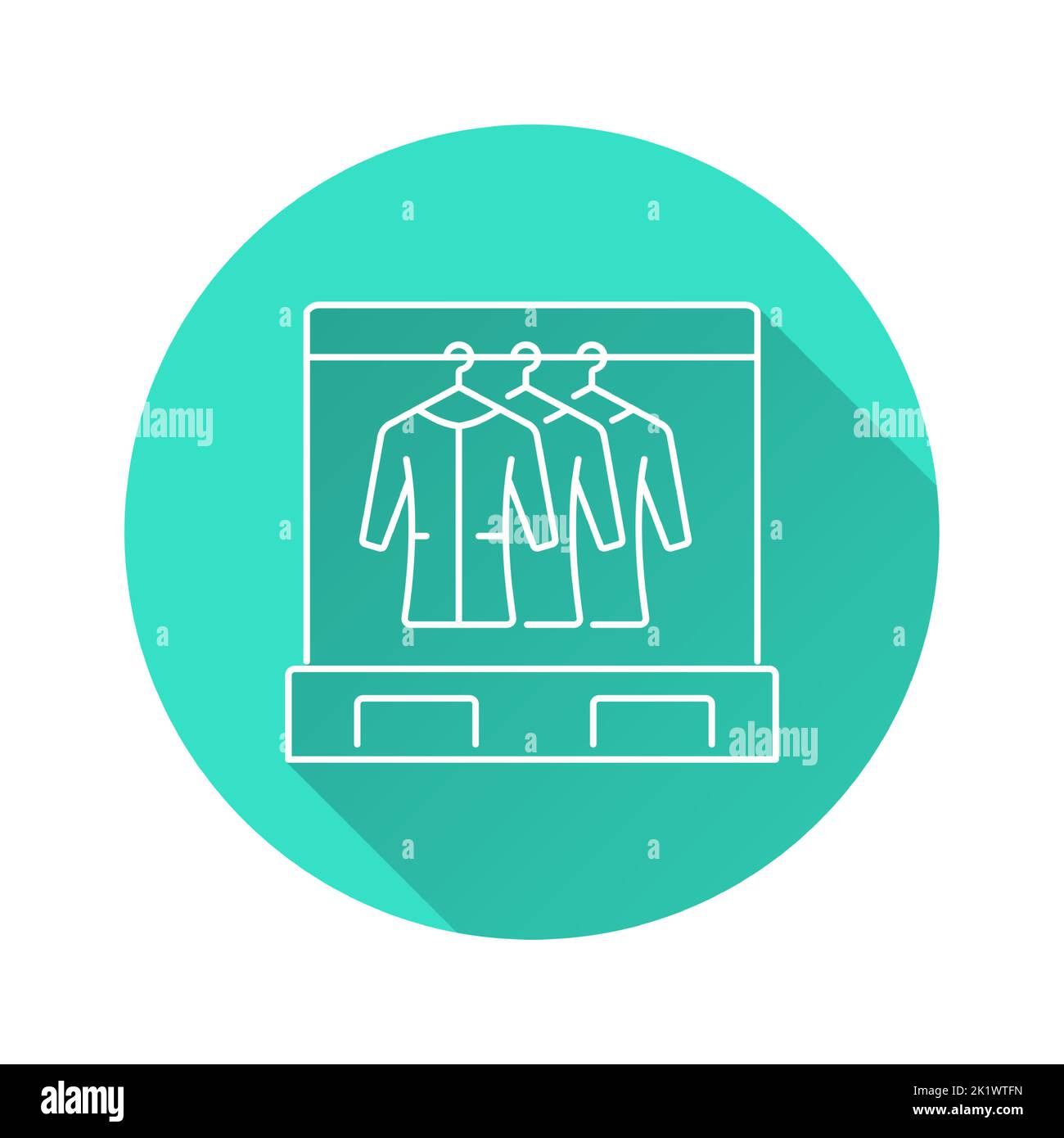 Wardrobe icon. Simple illustration with long shadow for graphic and web ...