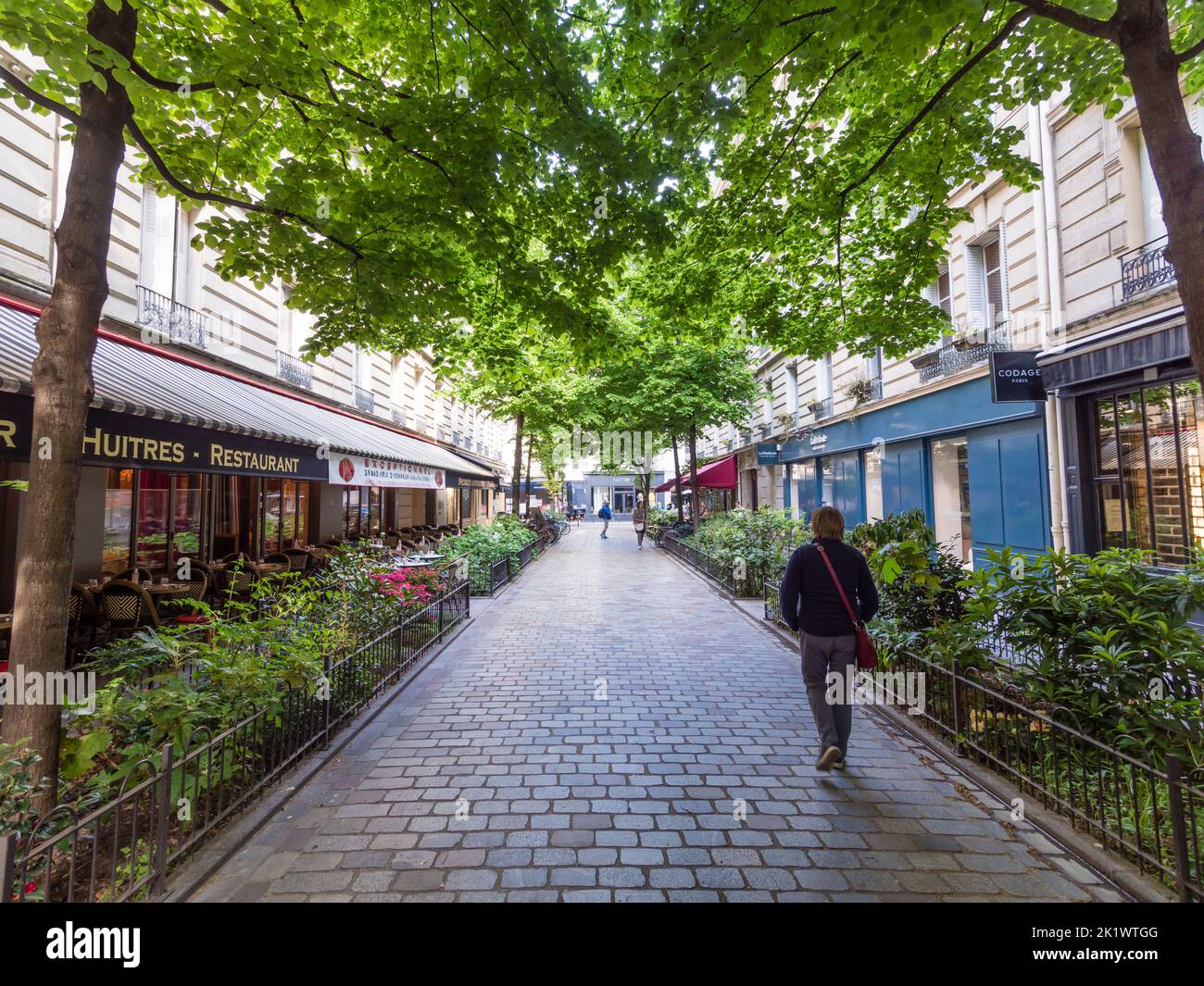 A quiet side street in the quartier le Marais at Paris, France Stock Photo