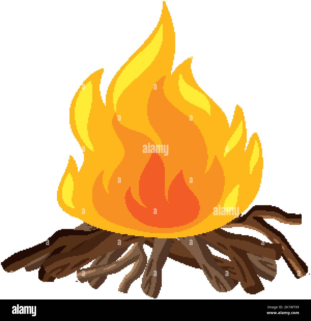 A campfire on white background illustration Stock Vector Image & Art ...