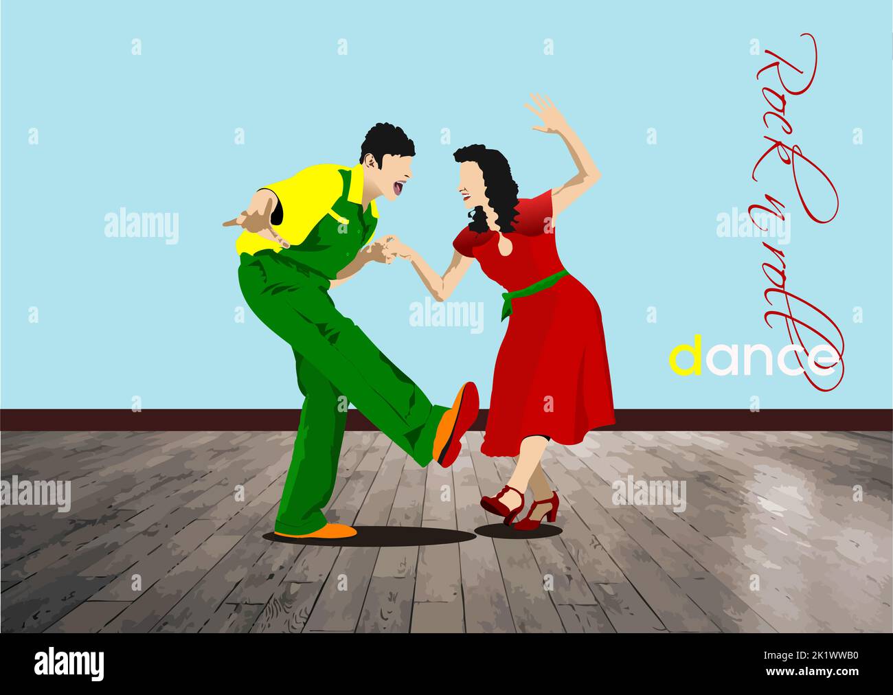 Big set of Lindy hop or rocknroll dance. Dance for rocknroll music