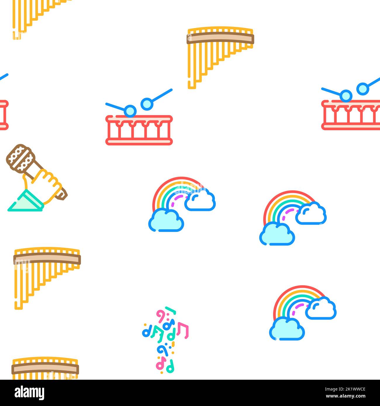 Music Genres Audio Performance vector seamless pattern Stock Vector ...