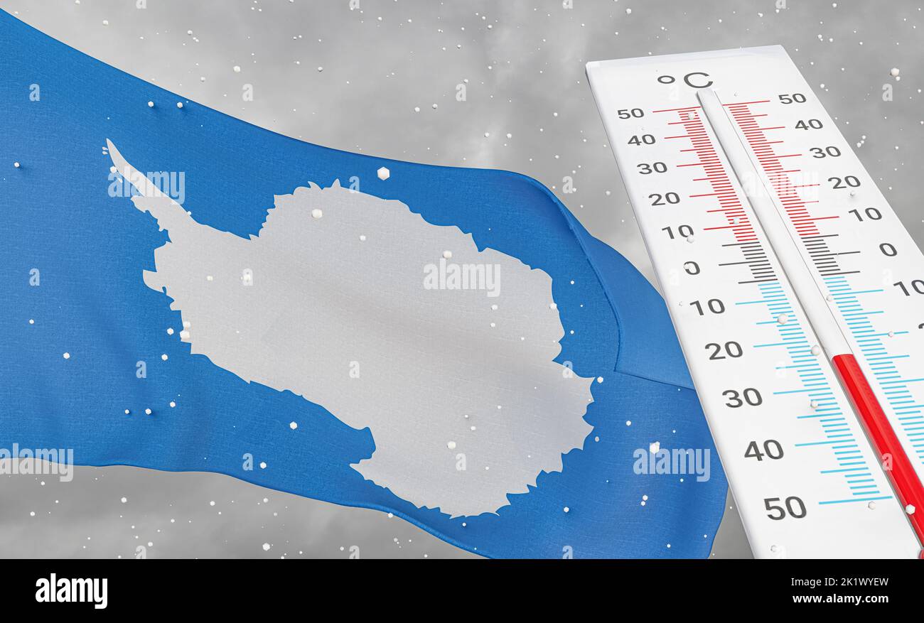 Winter in Antarctica with severe cold, negative temperature, Cold