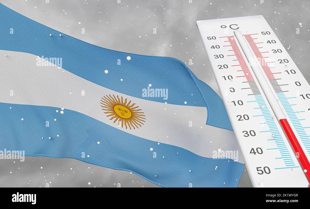 Winter in Argentina with severe cold, negative temperature, Cold season
