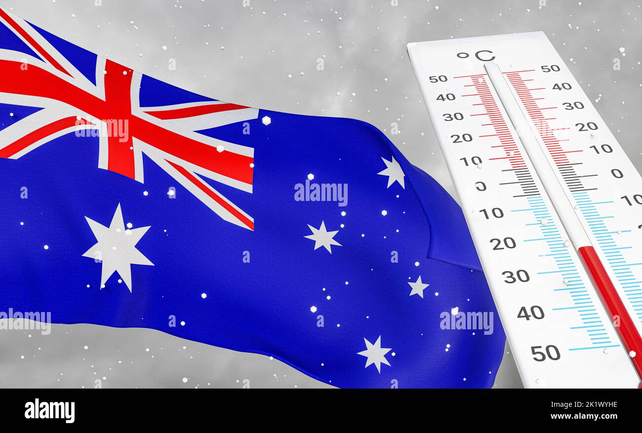 Winter in Australia with severe cold, negative temperature, Cold season