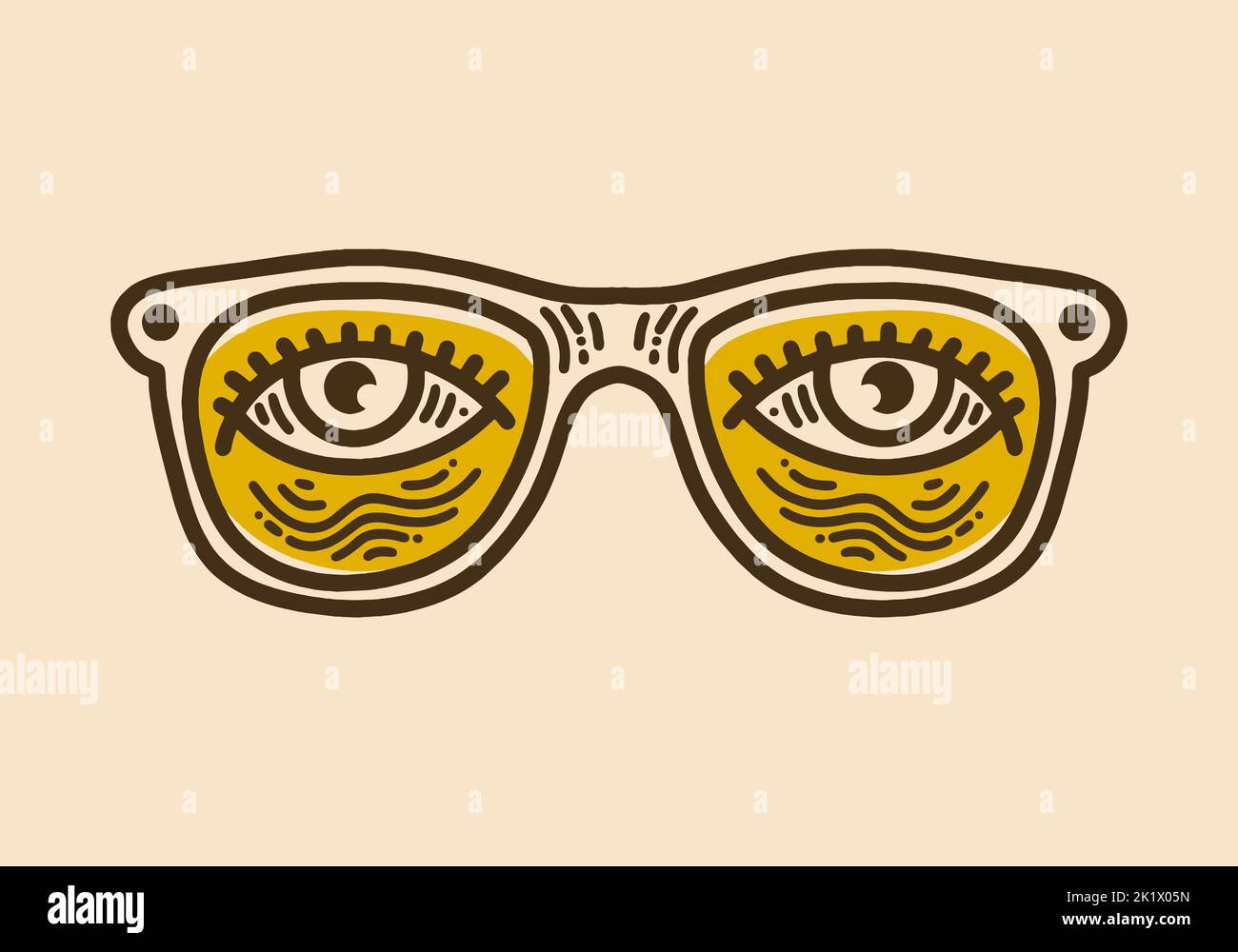 glasses with two bulging eyes retro