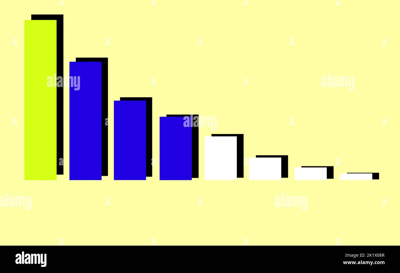 The lowering chart over the beige background - decreasing statistics ...