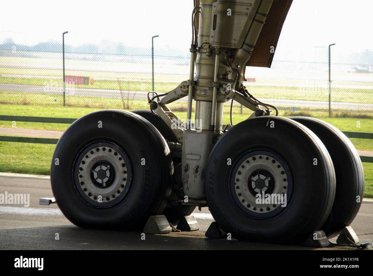 Landing gear of Concord G-BOAC at Manchester Airport, United Kingdom, UK Stock Photo