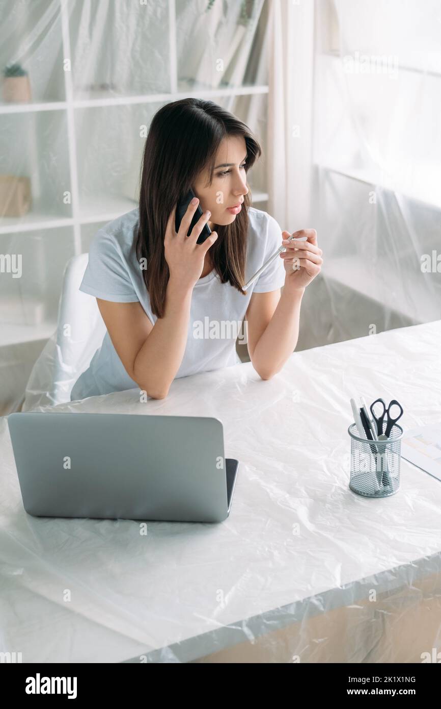 Lockdown furlough. Moving home. Real estate. House rent. Disturbed