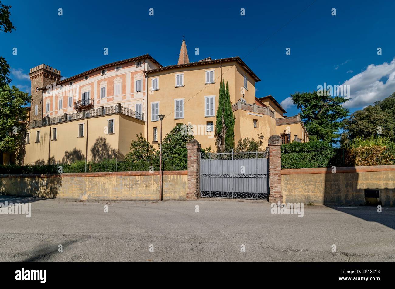 Panoramic view of the ancient village of Collepepe, Perugia, Italy Stock Photo