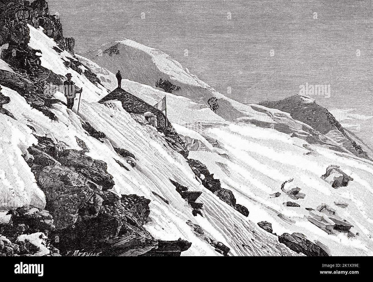 Stéréovue Ancienne Mont Blanc - Grands Mulets - Photo 1900 - Tirage Argentique
