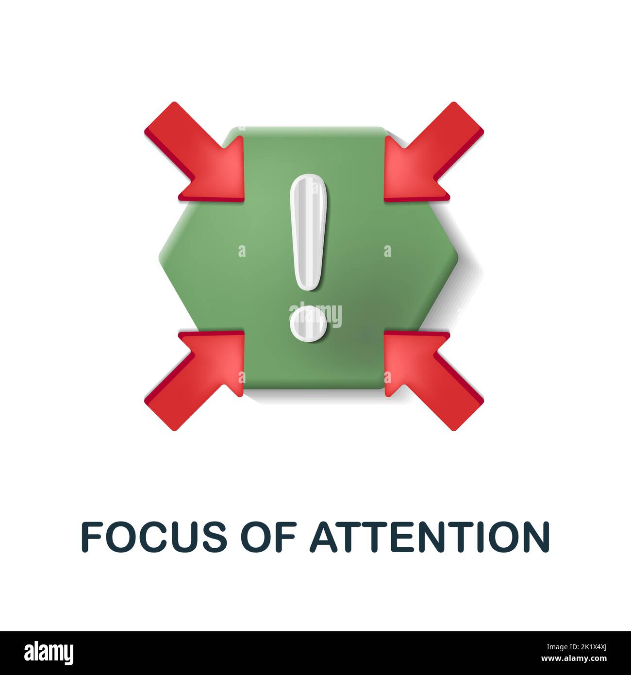Focus Of Attention icon. 3d illustration from cognitive skills collection. Creative Focus Of Attention 3d icon for web design, templates, infographics Stock Vector