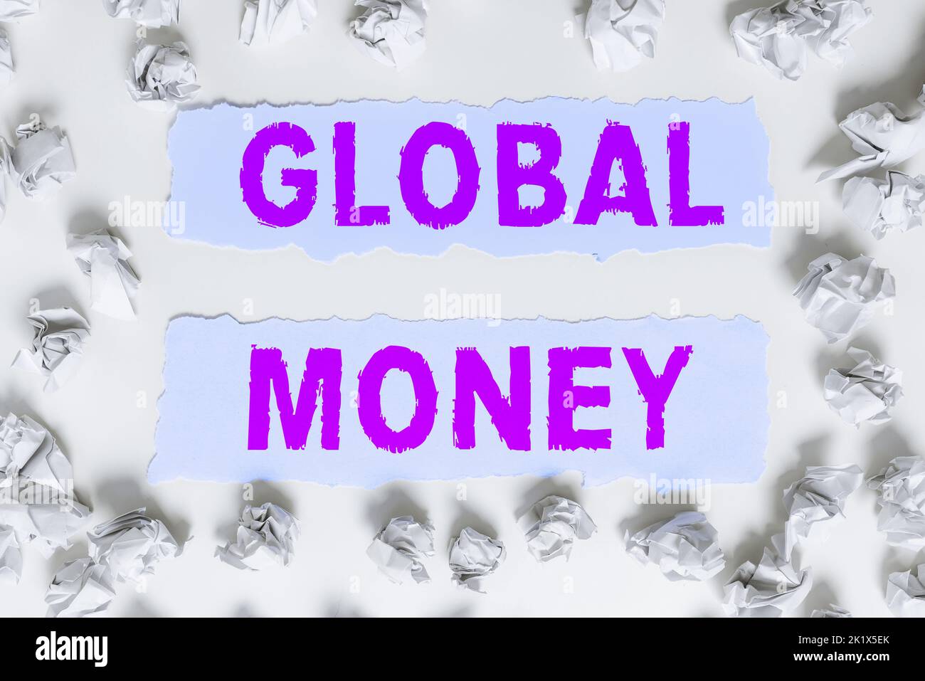 Hand writing sign Global Money. Business approach International finance World currency