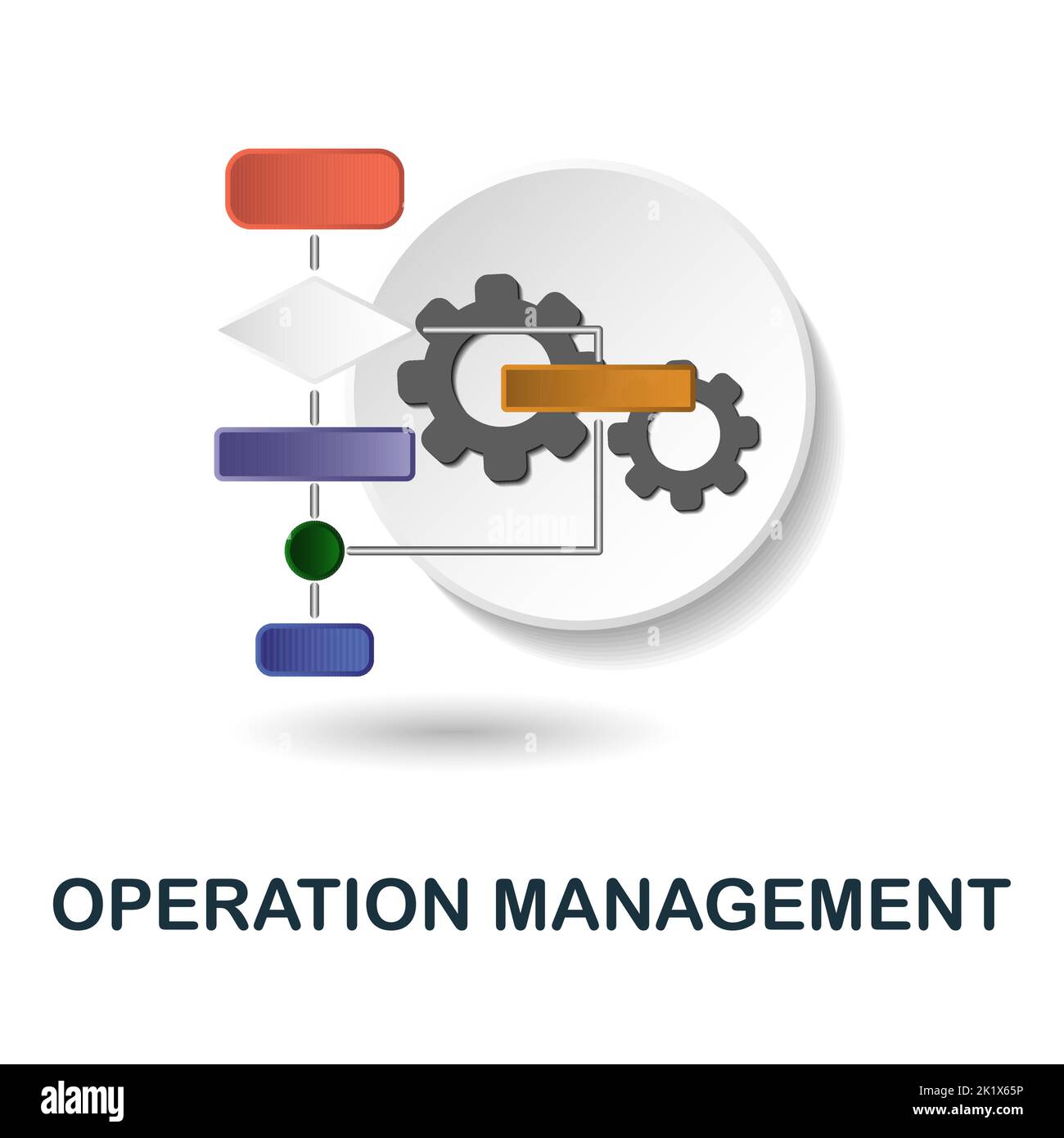 Operation Management icon. 3d illustration from company management collection. Creative Operation Management 3d icon for web design, templates Stock Vector