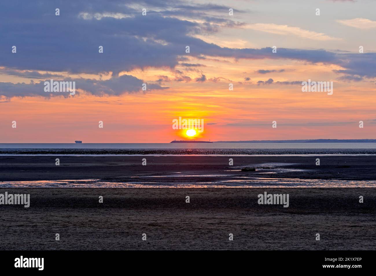 Sunset, Sand Bay, Norh Somerset Stock Photo
