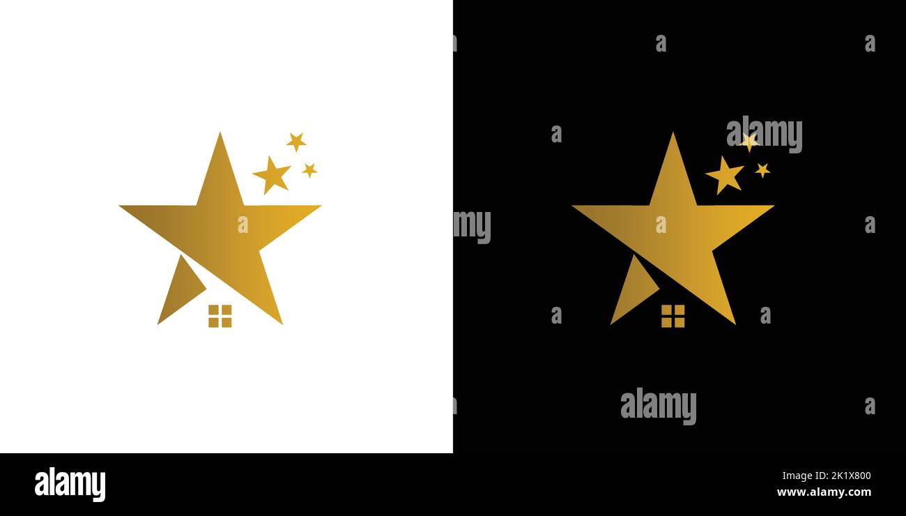 Modern and elegant home star logo design Stock Vector