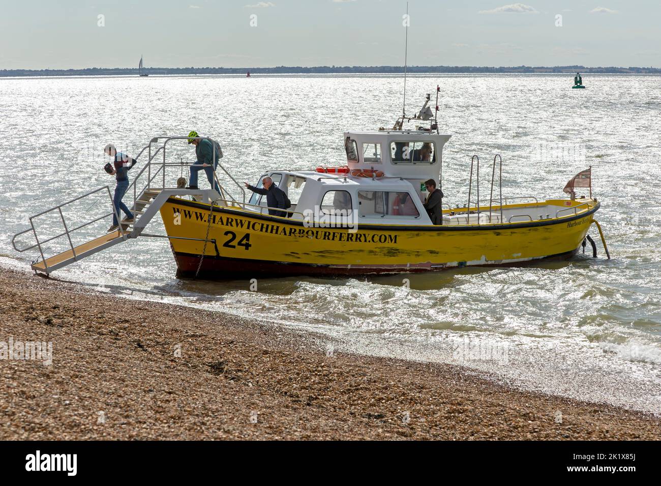 Harwich Harbour Ferry boat landed at Felixstowe, Suffolk,  England, UK Stock Photo