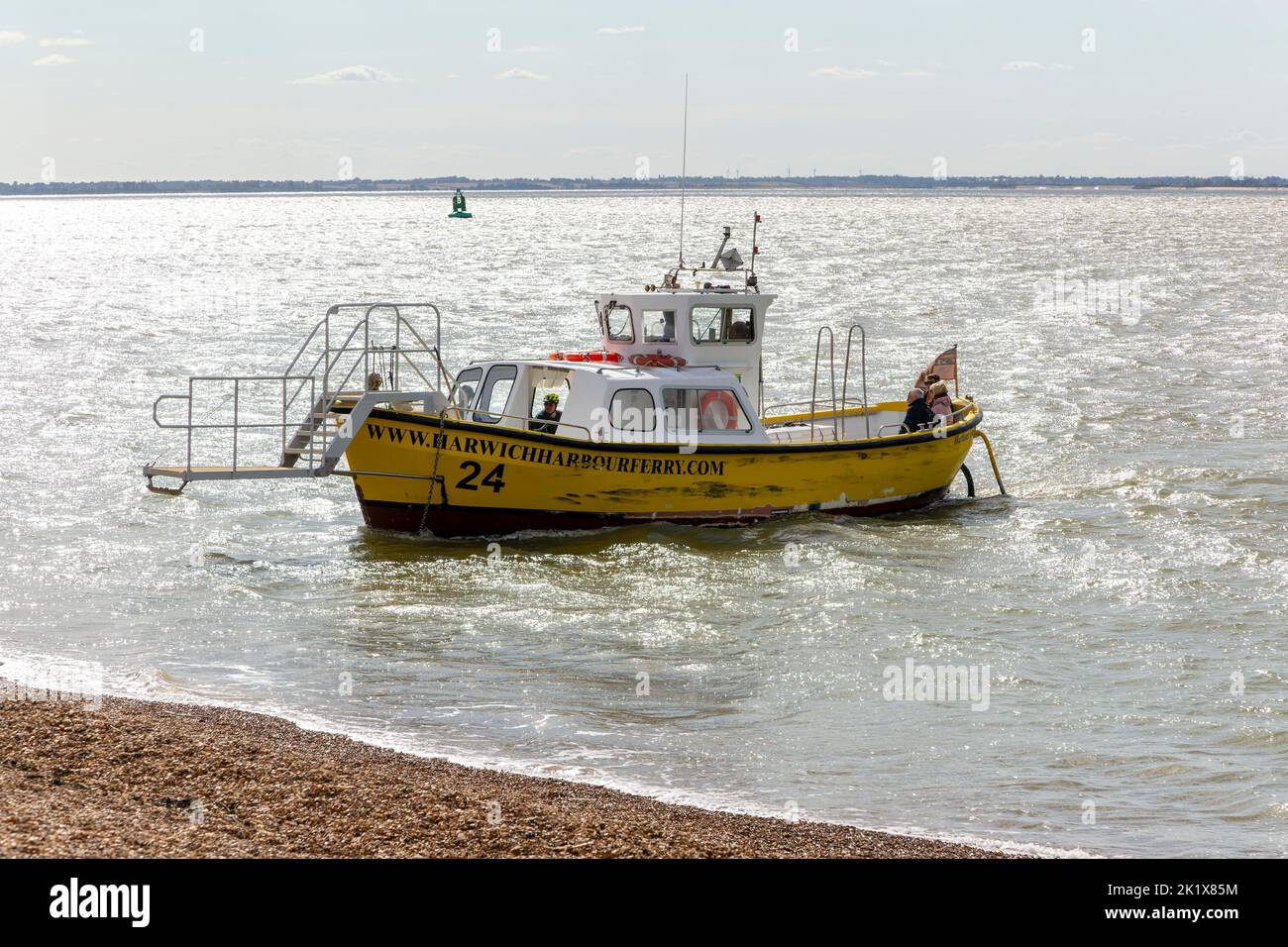 Harwich Harbour Ferry boat approaching Felixstowe, Suffolk,  England, UK Stock Photo