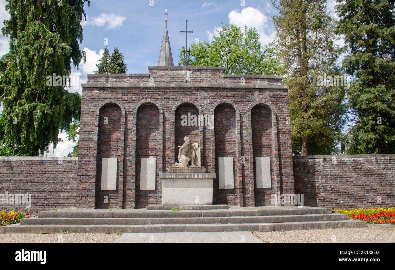 Aachen, June 2020: The Eilendorf war memorial on Marienstraße in the Eilendorf district of Aachen was erected in 1927 according to plans by the sculpt Stock Photo