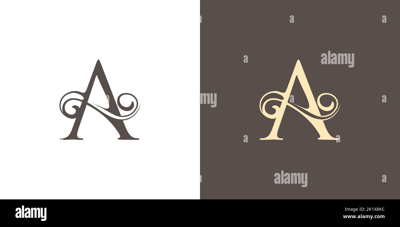 Luxury and elegant letter A initials text logo design Stock Vector ...