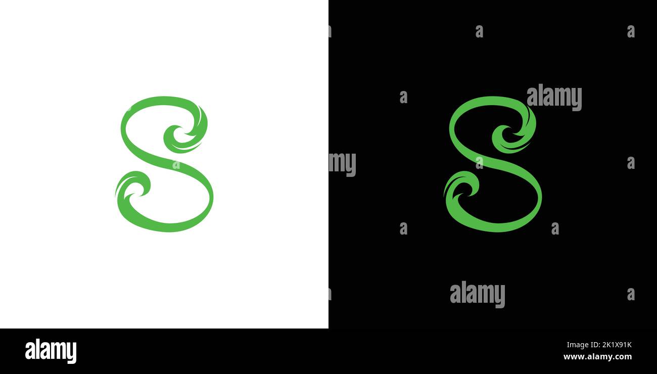 Modern and natural letter S initials logo design Stock Vector