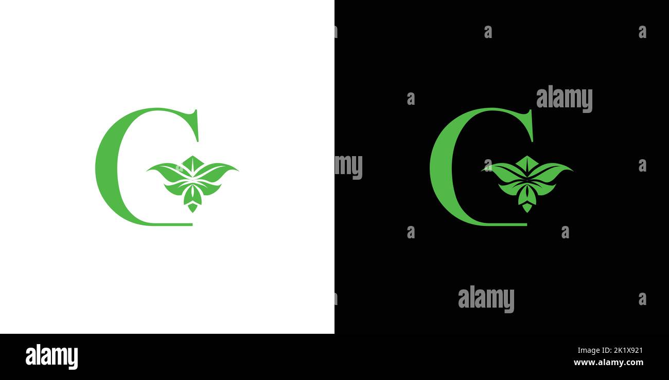 Modern and natural letter G initials logo design Stock Vector