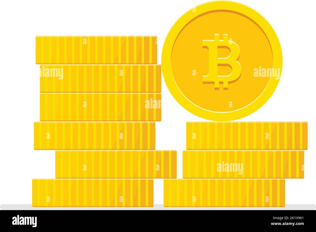 Bitcoins pile illustration. Modern flat design. Stock Vector