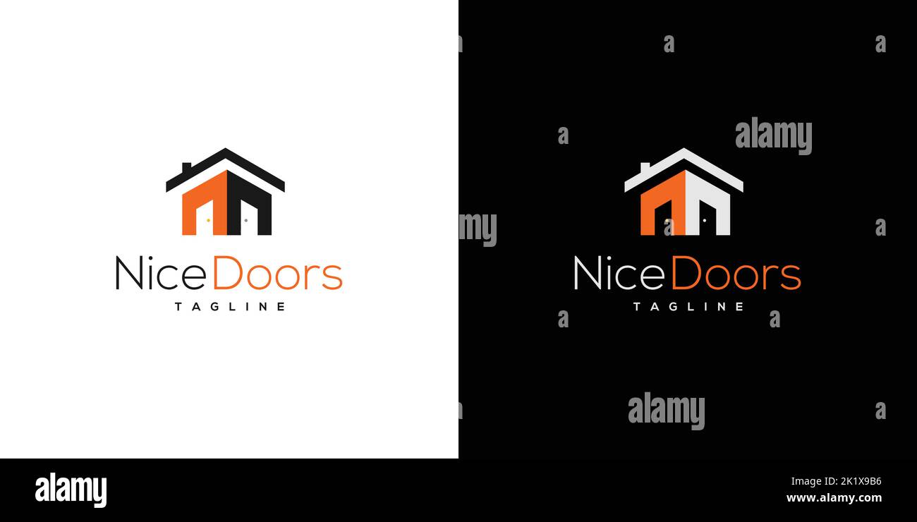 Modern and professional door company logo design 5 Stock Vector Image