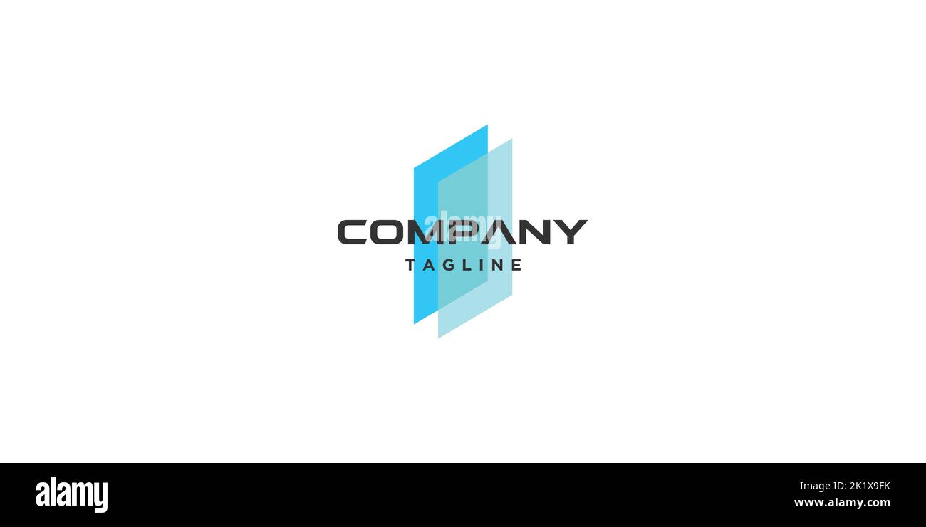 Modern and professional glass company logo design Stock Vector Image