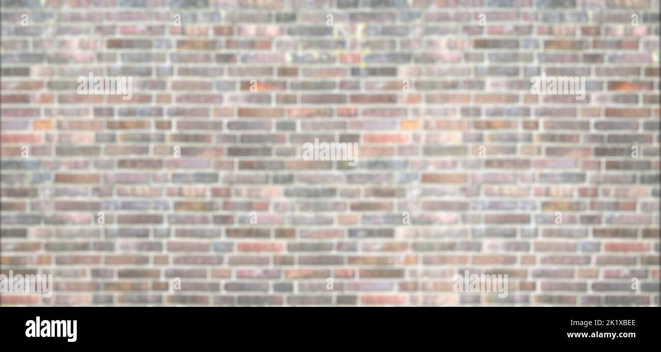 brick wall background blurred, out of focus brick backdrop, brick pattern blurred Stock Photo