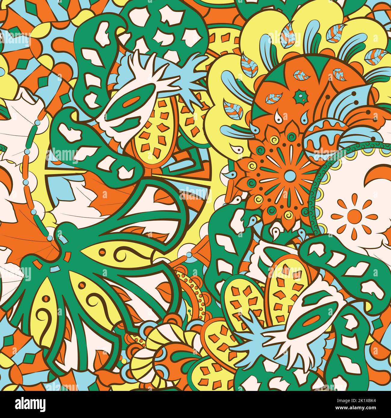 Tracery seamless pattern. Mehndi design Stock Vector