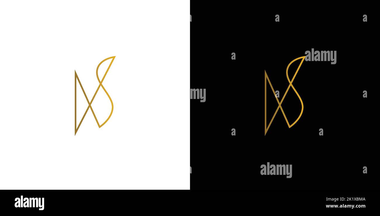 Modern and unique AS letter initials logo design Stock Vector