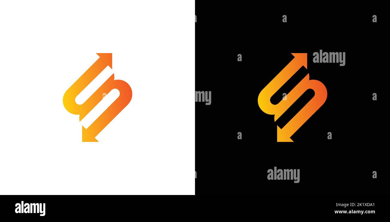 Modern and unique S direction initial logo design Stock Vector