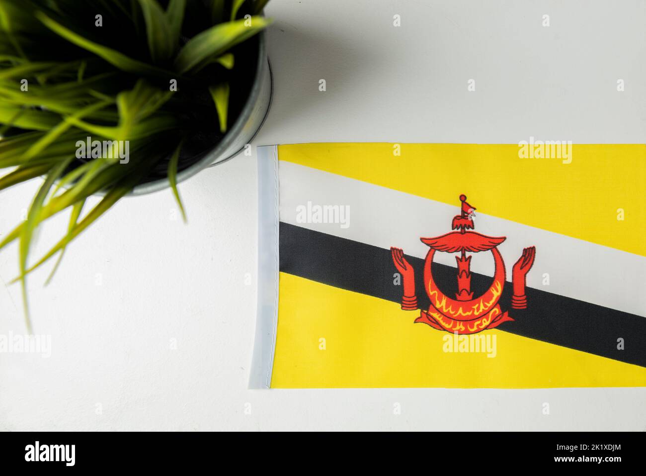 Brunei national flag isolated over white background Stock Photo