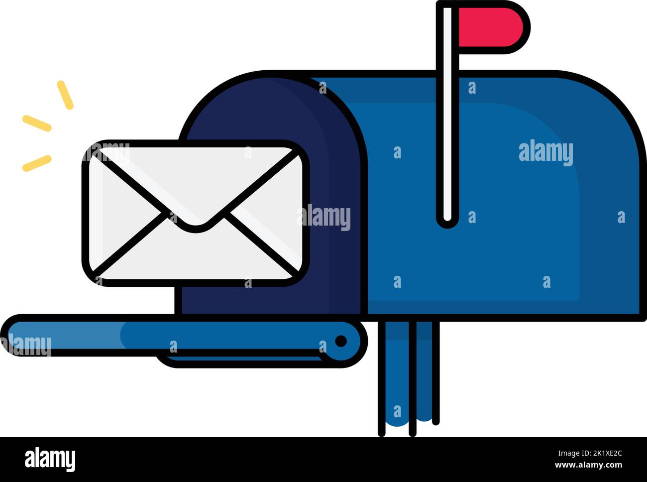 New Email Notification illustration. Letter next to mailbox. Modern