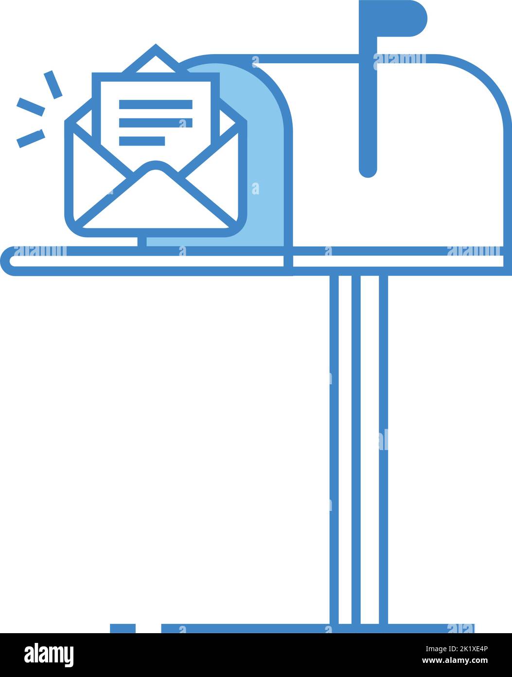 New Email Notification illustration. Letter next to mailbox. Modern