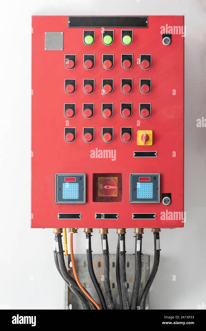 Industrial electrical switch panel in the industrial zone Stock Photo