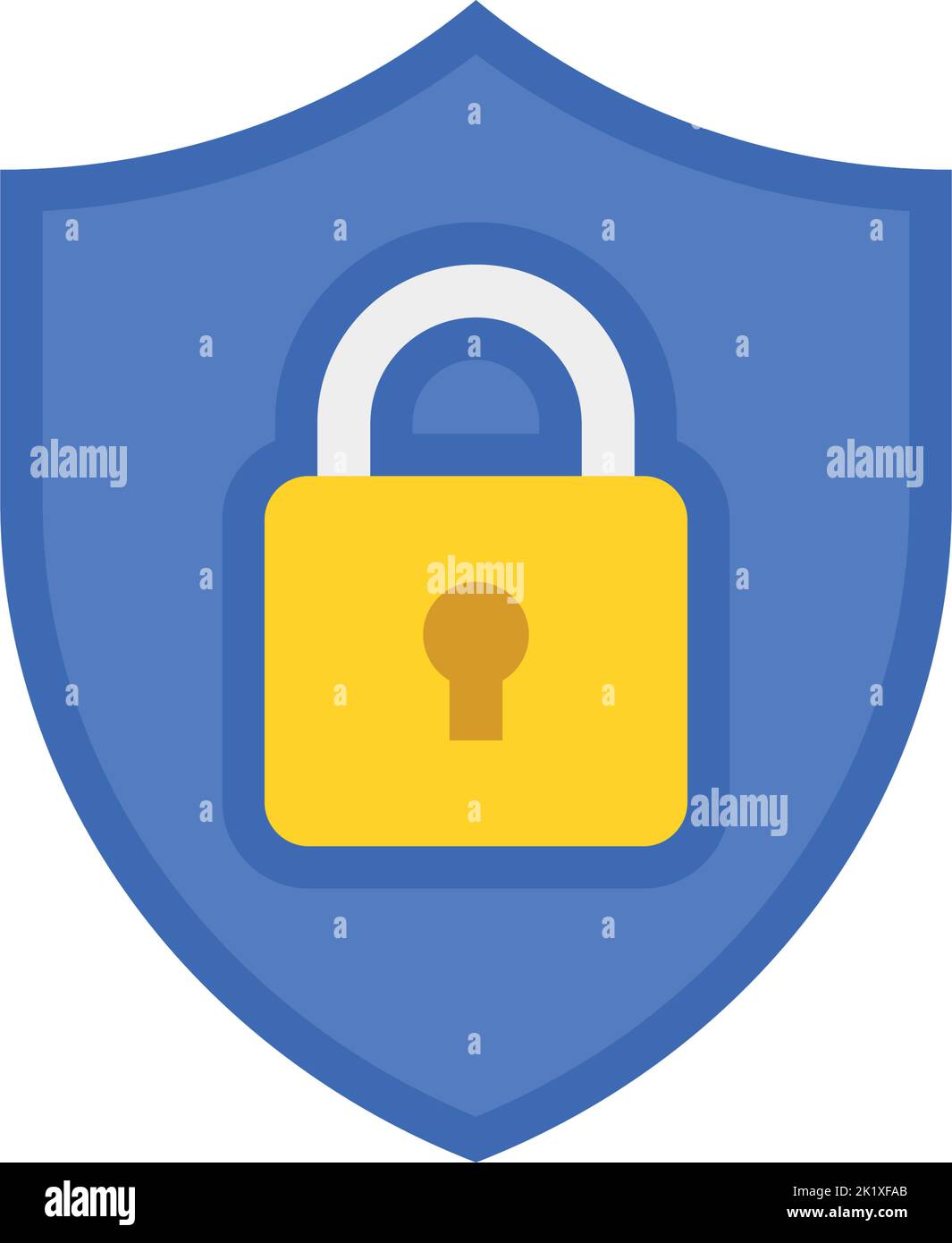 Shield with padlock and check mark. Modern flat vector icon Stock Vector